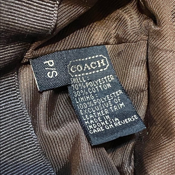 VTG Coach Bucket Hat Y2K Signature C Brown Leather Strap Silver Buckle - Picture 5 of 5